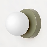 Applique Murale Globe en Verre Style Mid-Century, Lampe LED Moderne Minimaliste pour Salon, Chambre, Chevet, Couloir, Hall, Luxe Nordique en Fer