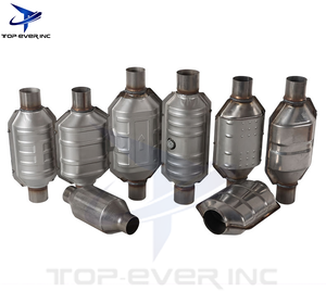 Konverter Katalitik Universal Keramik Logam Tipe Bulat dengan Sensor, TOP-EVER 3 Inch High Flow Stainless SPUN CAT - Product Image 6