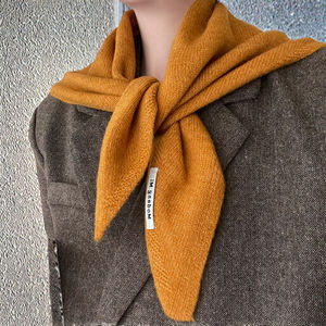 Bufanda Triangular de Lana Tejida de Color Sólido para Verano, Pañuelo Cálido para Mujer, Bufandas Multifuncionales, Chales de Oficina - Product Image 3