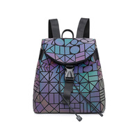 Nueva Mochila de Color Deslumbrante para Mujer, Mochila Geométrica con Diamantes, Mochila de Moda para Estudiantes, Color Mágico que Brilla en la Oscuridad, Cambia de Color