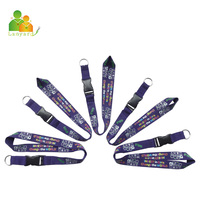 Lanière personnalisée en polyester avec logo sur mesure, fabrication chinoise, pour porte-clés et porte-badge d'identification