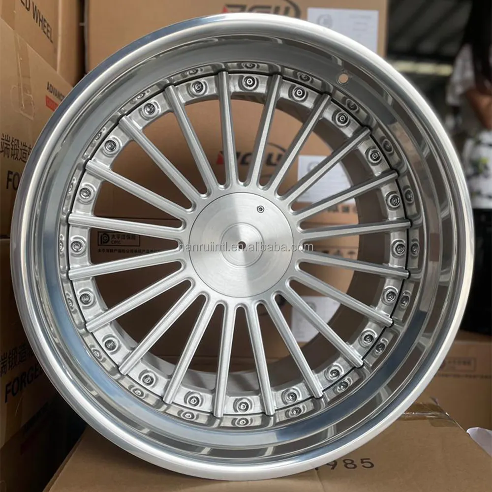 2-teilige Aluminium legierung 6061-T6 Multi-Speichen, die geschmiedete Felgen 5 X112 in Silber optik für BMW Alpina bürsten