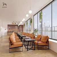 Fauteuil de détente au design moderne EaseNeat, luxueux et confortable, en cuir rembourré avec dossier et pieds en métal, pour salon familial
