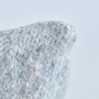 Bonnet tricoté en mélange de laine chaud d'hiver avec oreilles de chat, doux et moelleux, avec liens, pour femmes et filles, vente en gros