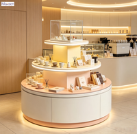 Maxsen Maßgefertigter Umweltfreundlicher Mehrstufiger Runder Kosmetik-Präsentationsschrank Parfümerie-Inselvitrine mit LED-Beleuchtung