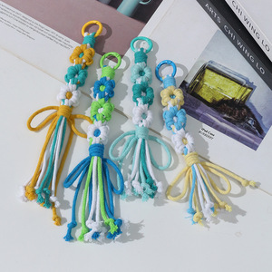 Llavero de Cuero con Flor de Margarita Tejida a Mano, Creativo, Nuevo, Cadena para Teléfono, Correa de Muñeca, Colgante para Bolso, Regalo - Product Image 3