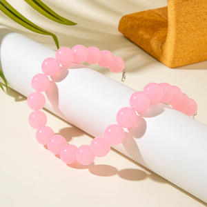 女性用ファッションジュエリーセット防水声明マルチネオンビーズチョーカーネックレスとブレスレットセット - Product Image 3