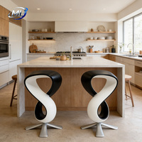 Tabouret de bar moderne en fibre de verre durable, pivotant, avec dossier, logo personnalisé, couleur au choix, pour hôtel, salle à manger, salon, bureau, extérieur