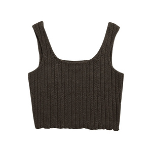 Top corto sin mangas para mujer, chaleco básico, ropa informal para el día a día, tela suave y elástica, camisas cortas de verano para mujer - Product Image 1