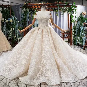 HTL730 Jancember Vintage Lace Boho Style Bridal Dress Off Shoulder Design 2019 Made In China