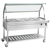 Bain-marie électrique de comptoir durable avec température réglable, chauffe-plats professionnel, équipement de restauration