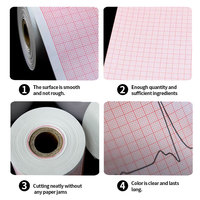 Papier ECG thermique à 3 canaux pour enregistrement médical, impression de graphiques ECG, 112 mm x 30 m, monocouche, haute douceur, longueur personnalisable