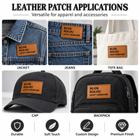 Étiquette en cuir gravée au laser, gaufrée, autocollante, écologique, patch en cuir thermocollant pour marquage de T-shirts et vêtements imprimés