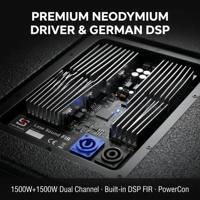 VIO 218 Subwoofer actif professionnel double 18 pouces 2400W RMS, enceinte extérieure avec DSP FIR allemand pour scène, concert, événement