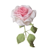 Fleurs au crochet, fleurs artificielles tricotées, rose thaïlandaise éternelle préservée, cadeaux de Noël et de la Saint-Valentin, rose au crochet