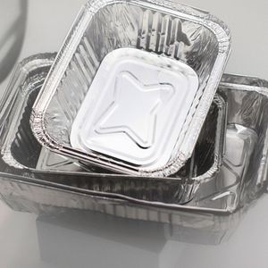 10 20 50 PCS Food Grade Disposable Small Aluminum <b>Foil</b> Food <b>Containers</b> Rectangle Aluminium <b>Foil</b> Baking Pan/Trays with Lids - Product Image 2