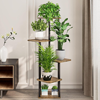 Étagère à fleurs en métal MDF à 5 niveaux personnalisée pour plusieurs plantes, porte-plantes d'angle haut, support pour plantes