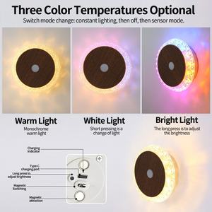 Lámpara de Noche Ambiental Recargable por USB, Iluminación Ambiental Multicolor, Lámpara de Pared con Sensor de Movimiento LED - Product Image 5