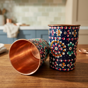 Vaso de Viaje Reutilizable de Metal y Vidrio con Diseño Bohemio y Patrón Floral para Adultos, Ideal para Regalo - Product Image 3