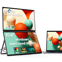 Monitor Portátil Dual InnoView de 15.6 Pulgadas 315 °   Ajuste de Pantalla |   Monitor de Pantalla Dual USB-C para Laptop, Mac, Windows