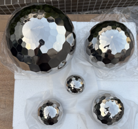 Sphère creuse à facettes en diamant en acier inoxydable pour la maison paysage déco boule disco à haute réflexion pour la décoration de club de fête