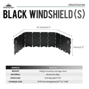 Paravento per Fornello da Campeggio Pieghevole in 8 Piastre di Alluminio, Copertura Antivento per Fornello a <span class=keywords><strong>Gas</strong></span> - Product Image 2