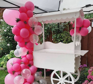 Carrito de dulces metálico blanco para decoraciones para fiestas de bodas en interiores/exteriores y accesorios de cumpleaños al por mayor - Product Image 4
