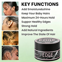 Cire coiffante pour cheveux à tenue extra forte, sans parfum, non grasse, effet brillant, contrôle des bords personnalisé, marque privée, vente chaude