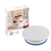 Table de décoration Plateau tournant pour gâteau Plateau tournant pour décoration de gâteau en plastique Outil de cuisson rotatif Plateau tournant pour gâteau en plastique