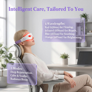 Masque pour les yeux à LED avec lumière rouge pour stimuler le collagène, réduire les poches sous les yeux, masque pour les yeux avec batterie rechargeable et télécommande - Product Image 3