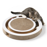 Gratte-chat en papier ondulé avec boule de plateau tournant matériau Sisal interactif taquineries jouet Carton emballage accessoires pour chat
