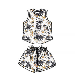 Set 2 Pezzi per Bambine, Canotta Senza Maniche e Pantaloncini in Fibra di Bambù, Stampe Personalizzate, Abbigliamento Comodo per Bambini - Product Image 5