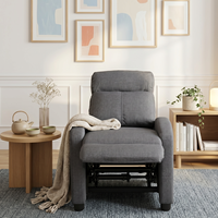 Fauteuil à bascule manuel rembourré Mikahome, dossier solide, tissu de luxe, design transitoire, fauteuil d'hôtel, salon
