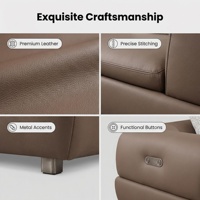 Canapé moderne élégant trois places en cuir véritable, rembourré en éponge, facile à nettoyer, idéal pour appartement, hôtel, villa, salon et coin détente
