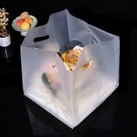 Sac en plastique pour gâteau avec Logo imprimé, sac en plastique transparent pour boîtes, sac en plastique transparent avec poignée découpée