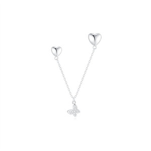 CANNER Pendientes de Plata de Ley 925 de Lujo Minimalistas con Borla Larga, Colgante de Mariposa y Doble Corazón para Regalos al por Mayor - Product Image 1