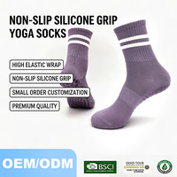 Chaussettes de yoga solides à grip antidérapant en silicone, fines et très élastiques, pour Pilates, gym, fitness, adultes