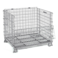 Conteneur de stockage pliable en treillis métallique SUNRISE personnalisé, surface galvanisée, maille 50x50mm, capacité de charge 500-2000kg