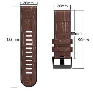 Correas de Reloj Quickfit de 26 mm para <span class=keywords><strong>Garmin</strong></span> <span class=keywords><strong>Fenix</strong></span> 7 7X 6 <span class=keywords><strong>6X</strong></span> <span class=keywords><strong>Pro</strong></span> 5X 5 Plus 3HR 935 945, <span class=keywords><strong>Correa</strong></span> de <span class=keywords><strong>Cuero</strong></span> Genuino, Pulsera de Silicona - Product Image 2