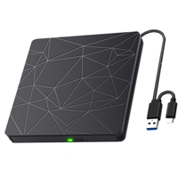 Unidad de CD Externa Delgada Tipo-C Más Vendida, USB 3.0, Reproductor de CD Portátil, Compatible con Win 11 y Mac, Grabadora de DVD RW
