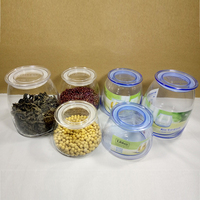 Groothandel glazen voorraadpotten set multifunctioneel voor bloemen, thee, noten, gedroogd fruit, droge voedingsmiddelen, keukenopbergdecoratie, cadeau