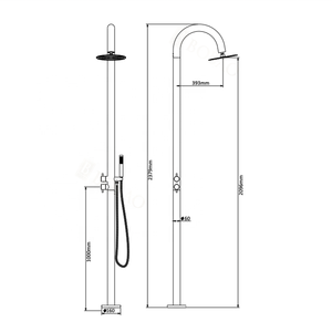 Ensemble de <span class=keywords><strong>douche</strong></span> extérieure autoportante eau froide et chaude avec robinets de <span class=keywords><strong>douche</strong></span> pluie pour <span class=keywords><strong>piscine</strong></span> et bord de mer - Product Image 5