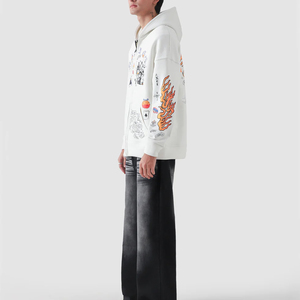 Sudadera con Capucha de Forro Polar para Hombre y Mujer, con Bolsillo, Diseño Impreso, Resistente al Viento, Mezcla de Algodón y Poliéster - Product Image 3