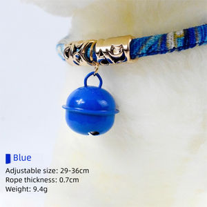Accesorios para gatos, <span class=keywords><strong>Collar</strong></span> elegante de lujo para gatos con cintas personalizadas, campana de metal y algodón ajustable, suministros ecológicos para mascotas - Product Image 5