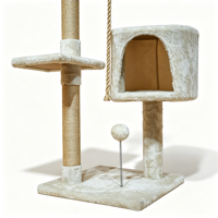 Arbre à chat multi-niveaux stable avec perchoirs en peluche douce, condo pour chat et poteaux à gratter en sisal pour chatons et chats adultes