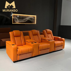 Sillones Modernos para <span class=keywords><strong>Cine</strong></span> en Casa con Consola de Tela, 4 Colores, Iluminación Ambiental, Altavoces Bluetooth, Puertos USB y Tomas de Corriente Integradas - Product Image 5