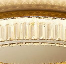 Lustre moderne en acier inoxydable avec cristaux dorés, alimenté par courant alternatif, luminaire de plafond de luxe pour salon