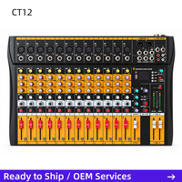 Console de mixage audio professionnelle 12 canaux CT12 avec Bluetooth, sorties XLR/TRS équilibrées pour les professionnels et les débutants