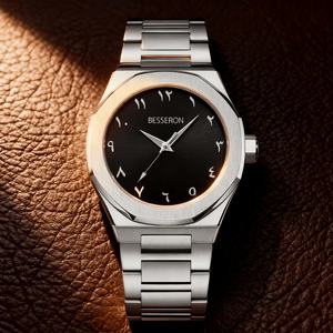 Reloj de Pulsera de Acero Inoxidable con Cristal de Cuarzo Japonés MIYOTA y Números Arábigos para Hombre, Modelo GM654, Estilo Ejecutivo, Resistente al Agua 5 BAR, en Oferta - Product Image 3