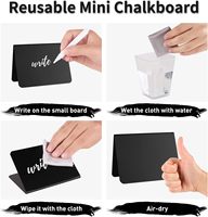 Mini tableau noir effaçable acrylique Table signe tableau noir signes pour étiquette de prix numéros de Table en forme de L babillard en plastique